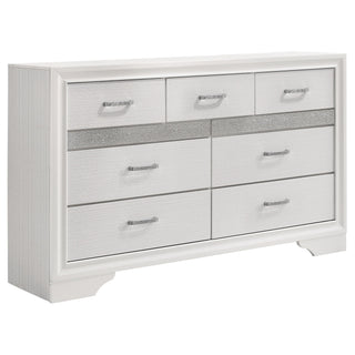 Modern Bedroom Set With Upholstered Headboard And Textured Storage