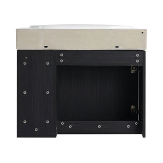 28" Wall Mounted Bathroom Vanity With Sink & Soft Close Door - Black Chestnut