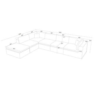Custom Configuration Modular Sectional & Toss Pillows