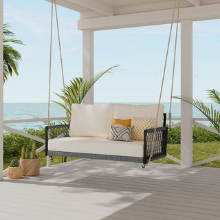 Outdoor Swing Sofa With Soft Cushions For Patio - Beige