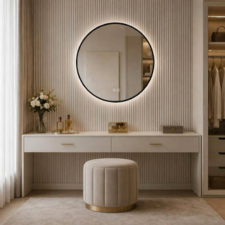 Round Framed Dimmable ED Bathroom Mirror With Anti Fog