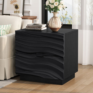 Nightstand With 2 Drawers, No Handles