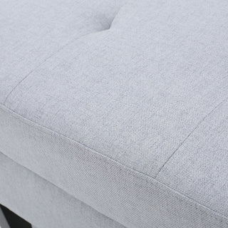 Storage Ottoman With Birch Wood Legs And Cushioned Top For Comfort