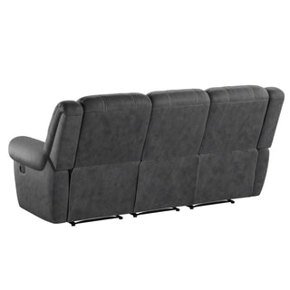 Reclining Sofa - Gray - Faux Leather