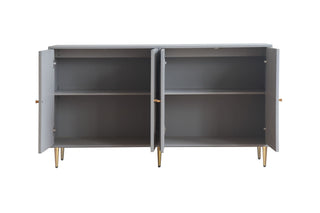Modern Lacquered 4 Door Cabinet Sideboard Buffet Server Cabinet Storage Cabinet, For Living Room, Entryway, Hallway, Office, Kitchen And Dining Room
