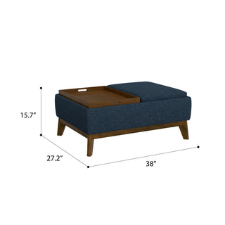Reversible Tray Ottoman - Blue