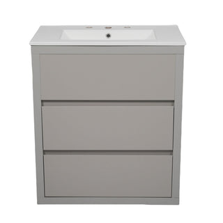 Double Sinks Bathroom Vanity Set With 2 Ceramic Basins