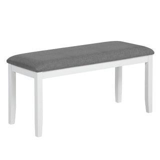 6 Piece Kitchen Dining Set, Rectangular Dining Table With 4 Upholstered Chairs And Bench - Gray / White