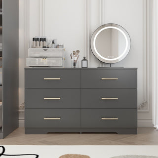 Large 6 Drawers Chest Of Drawer Dressers Table With Handle
