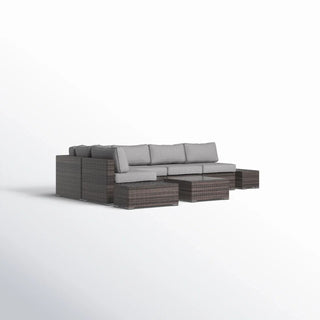 Wicker Sectional Seating Group With Cushions