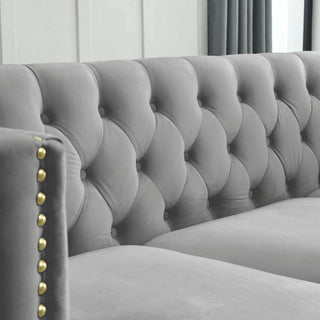 Modern Sofa With Button Tufting, Upholstered Couch For Living Room