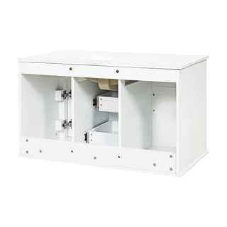 French Simple Style Wall Mounted Bathroom Cabinet With Sink