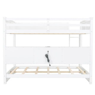 Bunk Bed With Storage Cabinets And USB Ports