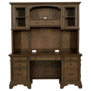 Stigham - 5 Drawer Credenza With Hutch - Oak