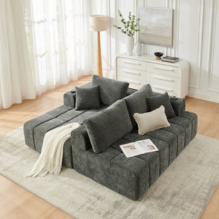 L - Shaped Sectional Sofa With Cup Holders & Side Pockets