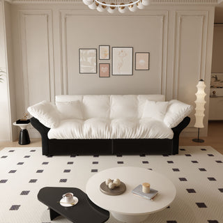 Queen Pull Out, 3 In 1 Convertible Sleeper Tufted Sofa & 2 Soft Pillows