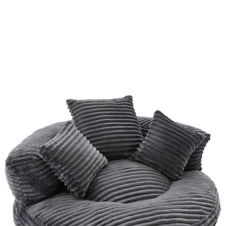Oversized Bean Bag Chair With 3 Pillows & Armrest - Dark Gray