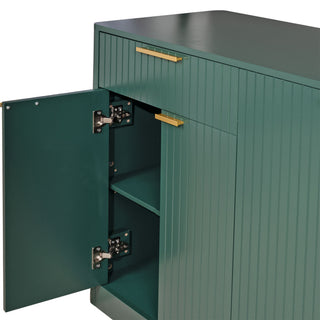 Large Fluted Buffet Sideboard, Wine Bar Storage Cabinet With 6 Doors & 2 Drawers
