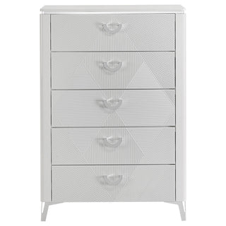 Buckley - 5 Drawer Chest - Gloss White
