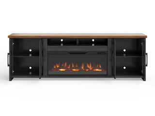 Fireplace TV Stand Console For TVs Up To 100" - Black / Whiskey