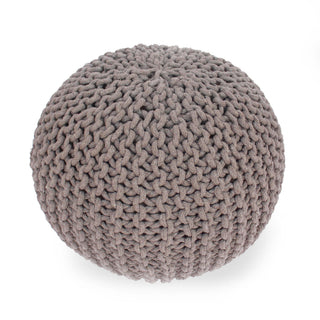 Moro - Knitted Round Pouf With Pumpkin Shape