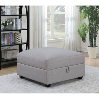 Austin - Square Upholstered Ottoman - Gray
