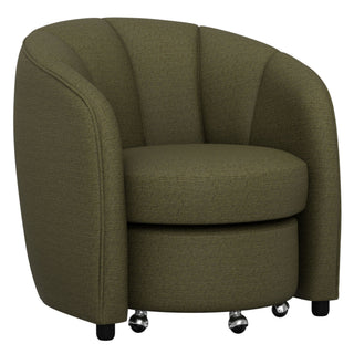 Barrel Chair With Nesting Ottoman - Forest Green