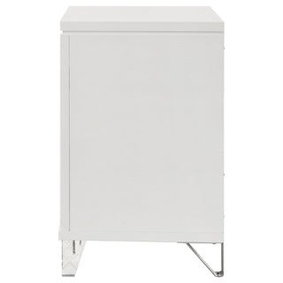 2 Drawer Nightstand With Accents - White