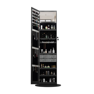 Swivel Jewelry Cabinet With Full Length Mirror