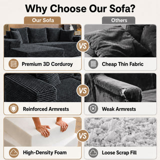 Modern L-Shaped Sectional Sofa With Left Facing Chaise