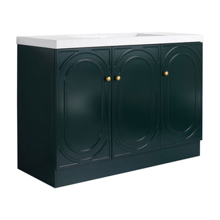 Contemporary Freestanding Bathroom Vanity With Resin Sink & Soft-Close Cabinet Doors