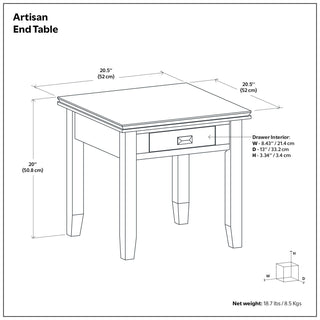 Artisan - End Table - Russet Brown