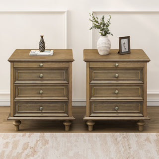 Nightstands With 4 Drawer, Storage End Table With Hidden Pull Out Shelf