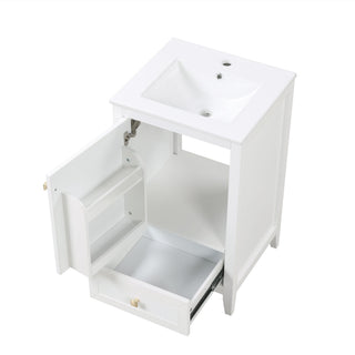Bathroom Vanity With Sink, Soft Closing Cabinet Door, Storage Rack And Drawer