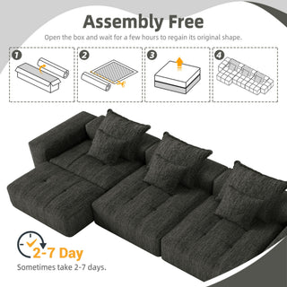 Modern Oversized Diy Combination, Modular Sectional Sofa With Pillows
