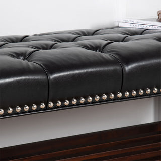 Bedroom End Of Bed Bench Tufted Upholstered End Of Bed Bench End Of Bed Entrance Shoe Bench With Nailhead Trim And Shelf Bedroom Upholstered Bench Living Room Shoe Rack Footstool