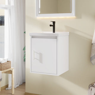 Floating Bathroom Vanity Combo, Wall Mounted Cabinet With Sink & Soft Close Doors For Small Bathrooms