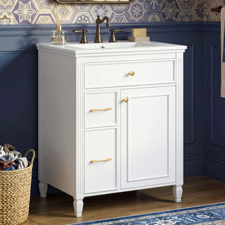Freestanding Bathroom Vanity With Sink, Soft Close Door, Tip Out Drawer