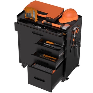 Rolling Tool Cabinet Heavy Duty Garage Storage With Lockable Doors & Drawers