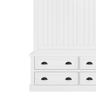 Hall Tree With 4 Drawers, Coat Rack With 6 Hooks