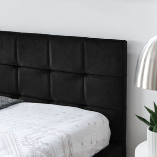 Mid-Century Storage Upholstered Tufted Bed Frame With Backrest And Armrests