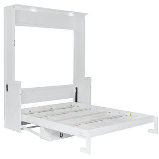 Murphy Bed With Desk, LED Lights & USB Charging Station