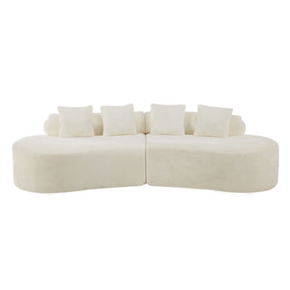 Modern Curved Sofa With Pillows