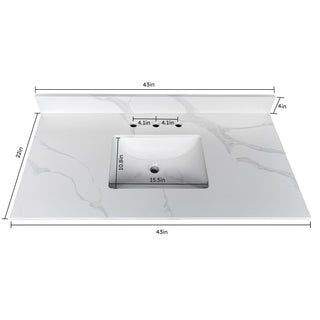 Bathroom Vanity Top With Undermount Sink, 3 Pre Drilled Holes