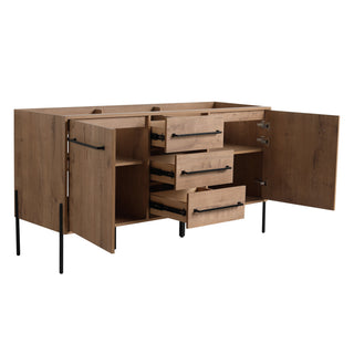 60" Freestanding Bathroom Vanity With Soft Close Doors And Drawers, (Vanity Only) - Imitative Oak