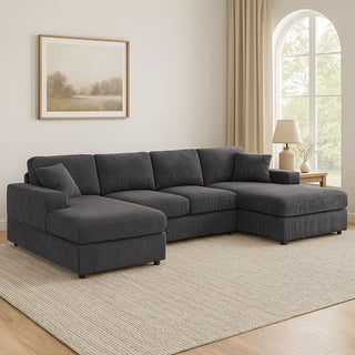 3 Piece Double Chaise Sectional Sofa