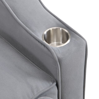 Modern Loveseat With Pullout Bed, Adjustable Reclining Backrest