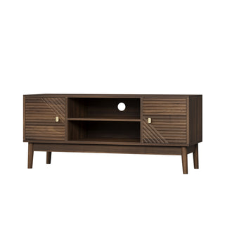 TV Stand, Entertainment Center With Storage, Media Console Table For Living Room - Walnut
