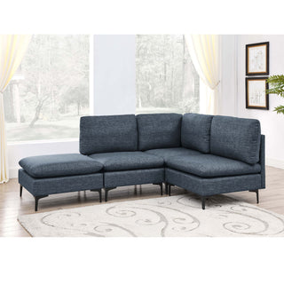 Upholstered Modular Sectional With Tall Legs, Medium Firm Seat