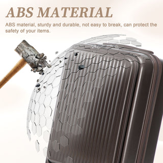 Luggage Set With Cosmetic Case, Combination Lock, Front Opening Design